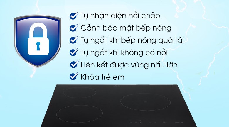 bếp từ 3 vùng nấu lắp âm electrolux e6203iok