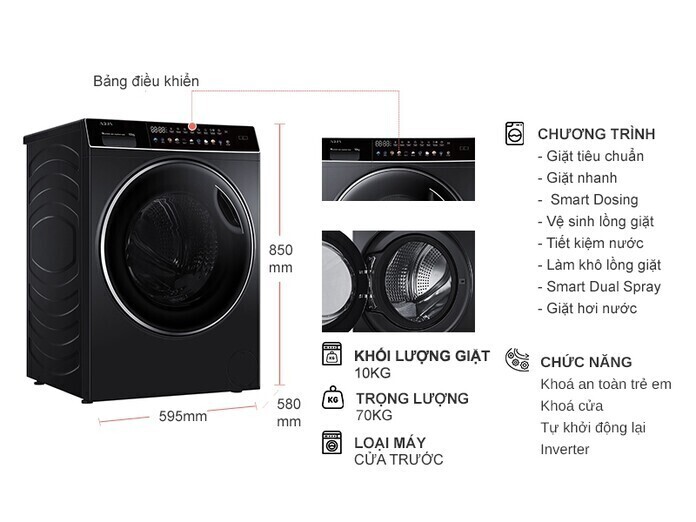 máy giặt aqua inverter 10 kg aqd-ddw1000j.bk