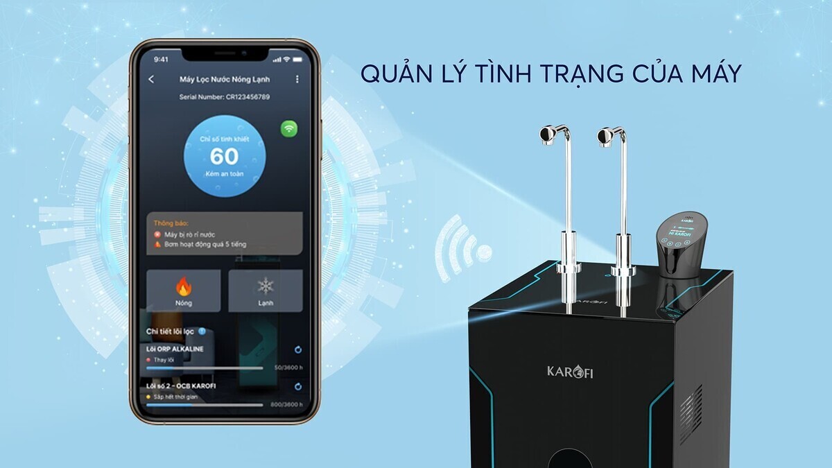 máy lọc nước nóng lạnh hydro-ion kiềm karofi kae-s86