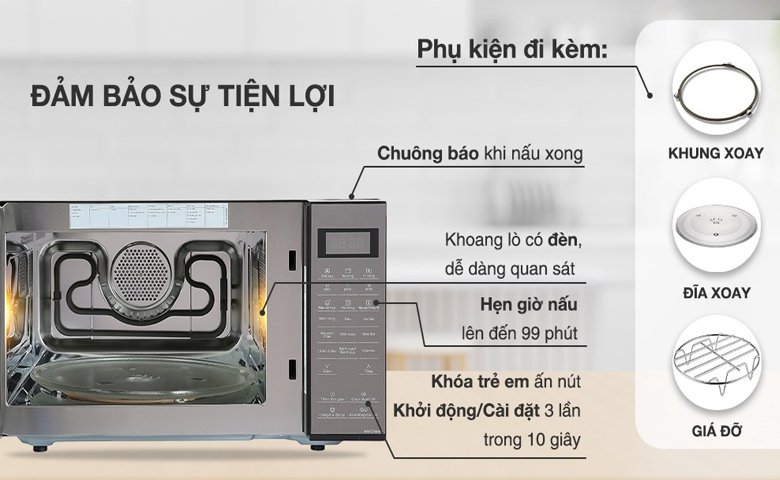 lò vi sóng có nướng panasonic nn-ct66mbyue 27 lít