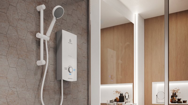 máy nước nóng trực tiếp ariston aures premium 4.5p ivory