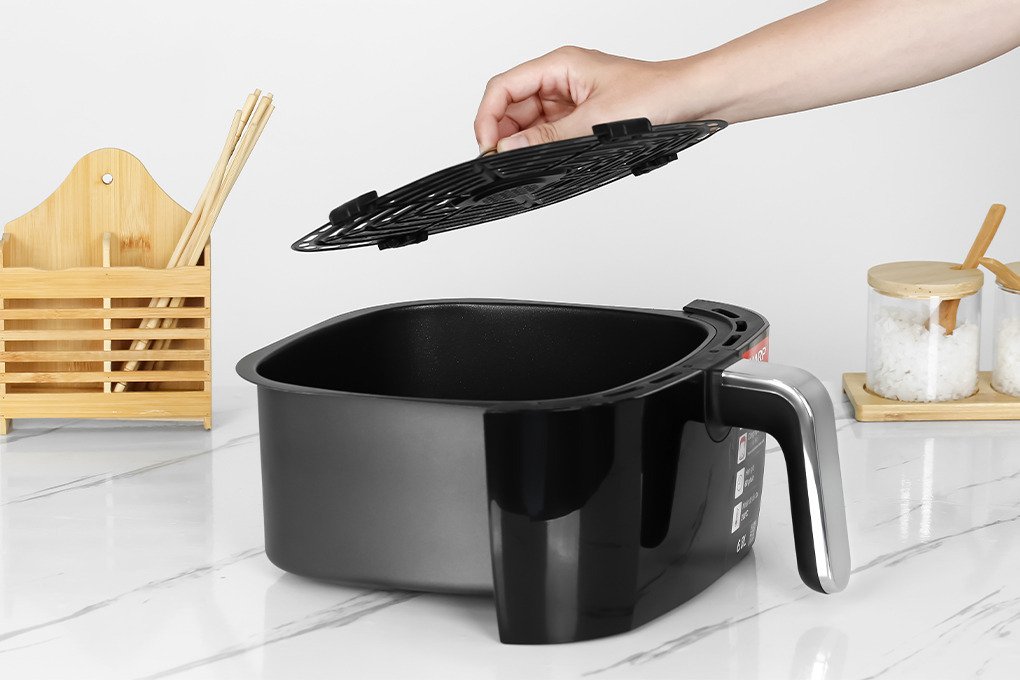 nồi chiên không dầu sharp kf-af68epv-bk 6.8 lít