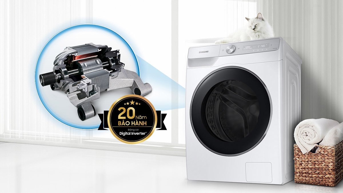 máy giặt samsung inverter ai 9 kg ww90t634dle / sv