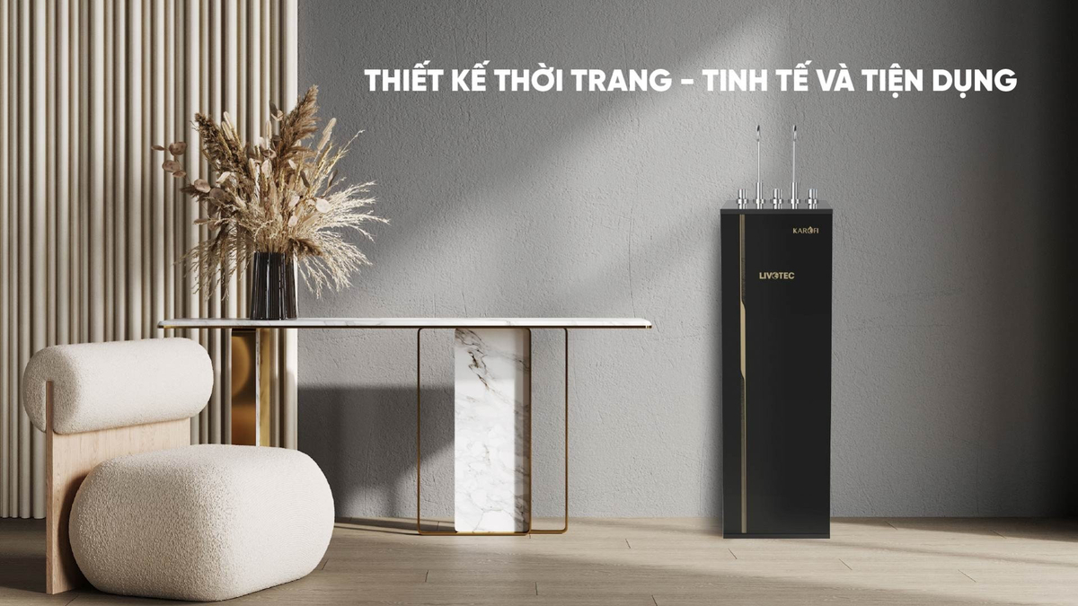 máy lọc nước nóng lạnh karofi 10 cấp lọc livotec 616