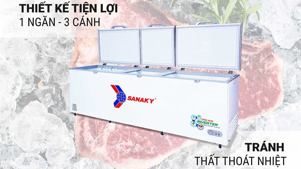 tủ đông sanaky inverter 900 lít vh-1199hy3