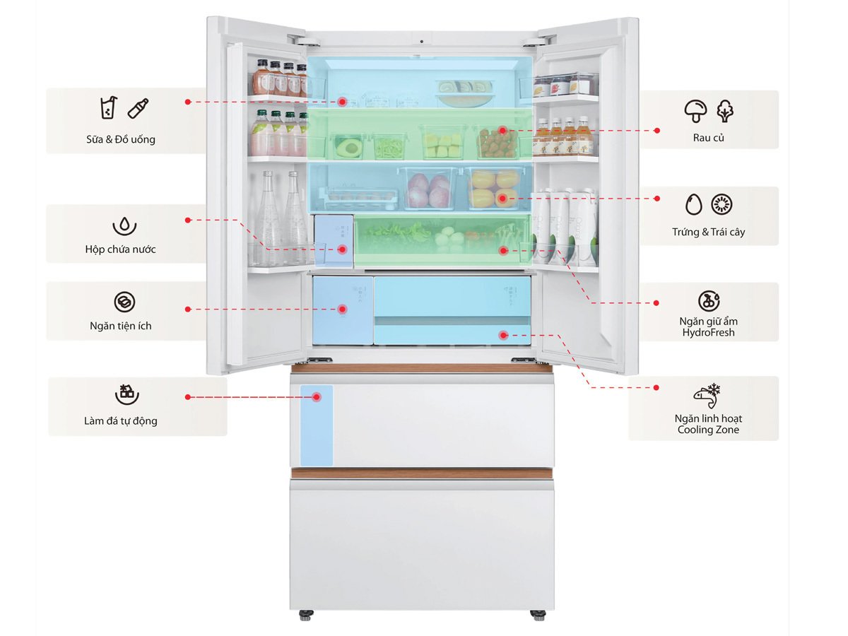 tủ lạnh toshiba inverter 533 lít japandi multi door gr-rf690wi-pgv(67)