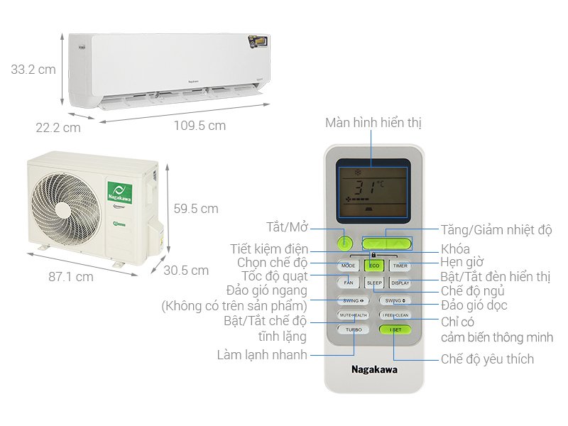 máy lạnh nagakawa inverter 2.5 hp nis-c24r2t28