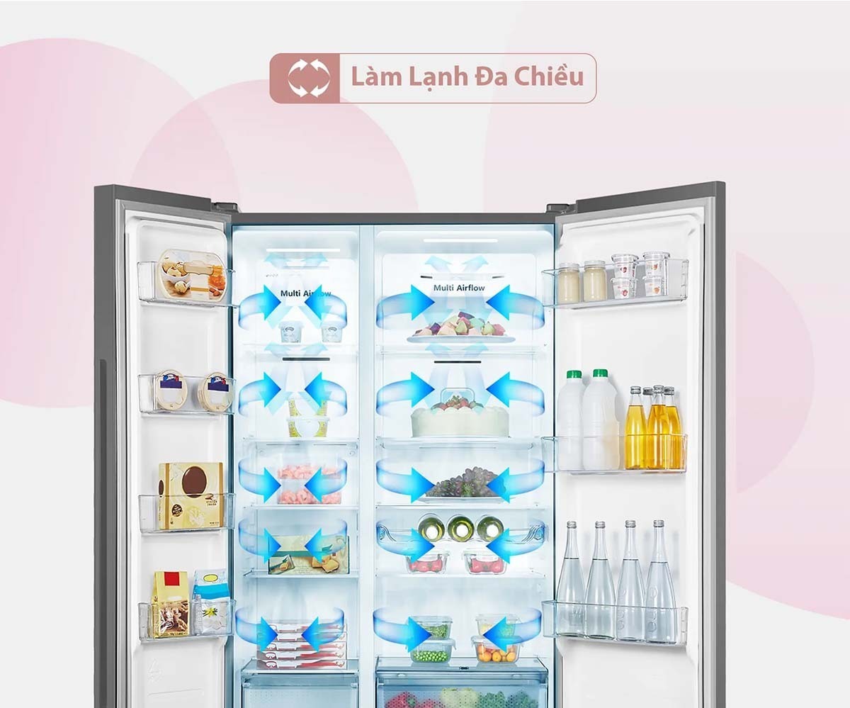 tủ lạnh hisense inverter 519 lít rs668n4ew-pu