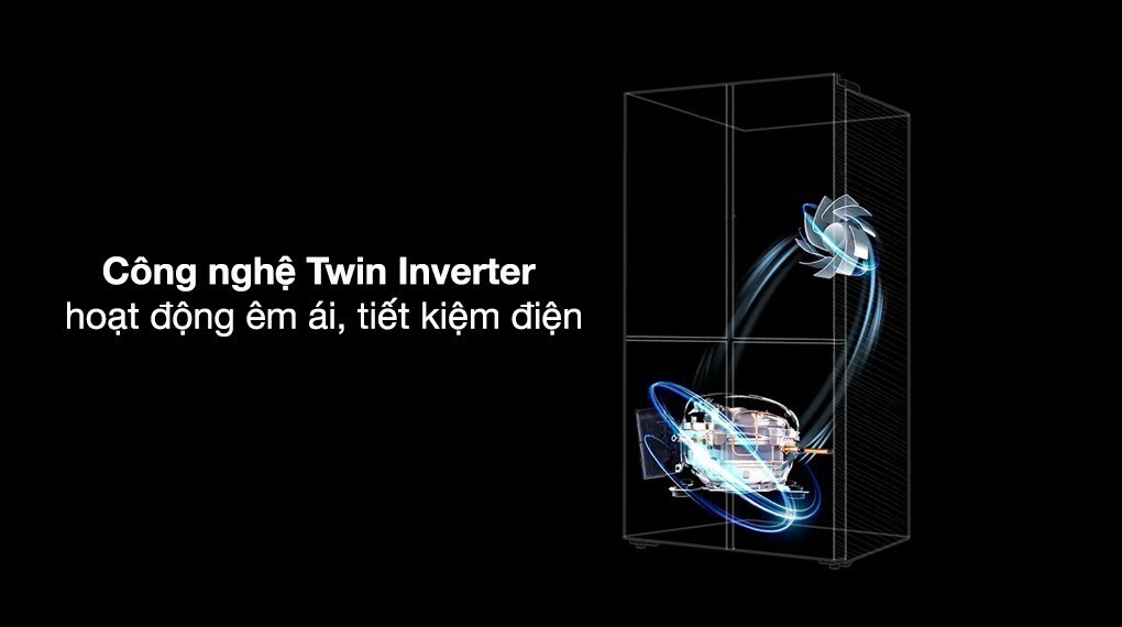 tủ lạnh aqua inverter 660 lít multi door aqr-m727xa(gs)u1