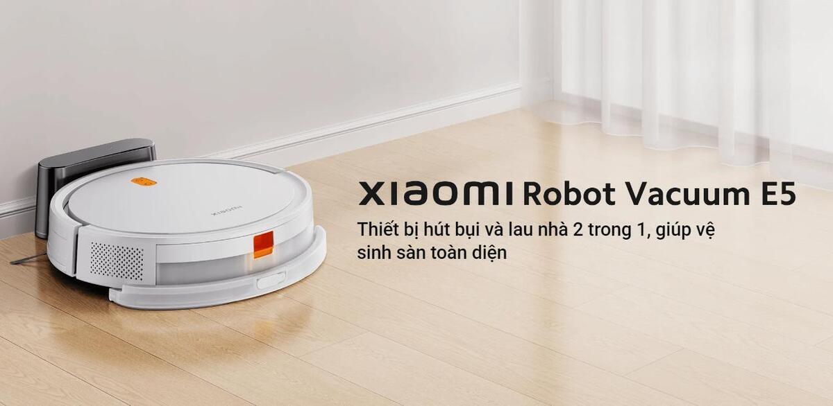 robot hút bụi lau nhà xiaomi vacuum e5 màu trắng