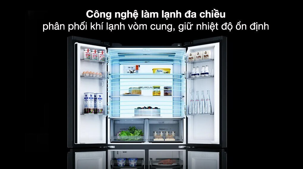 tủ lạnh aqua inverter 660 lít multi door aqr-m727xa(gs)u1