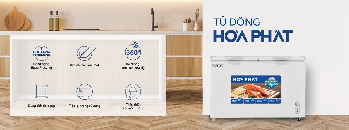 tủ đông hòa phát 2 ngăn 2 cánh hpf bn6271