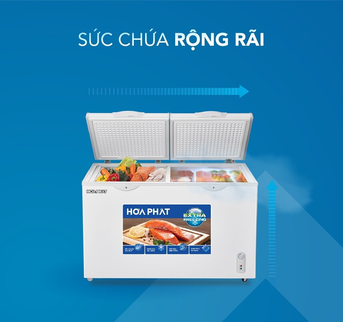 tủ đông hòa phát 2 ngăn 2 cánh hpf bn6271