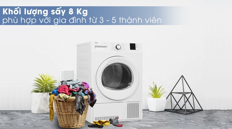 máy sấy ngưng tụ beko 8 kg du8133ga0w