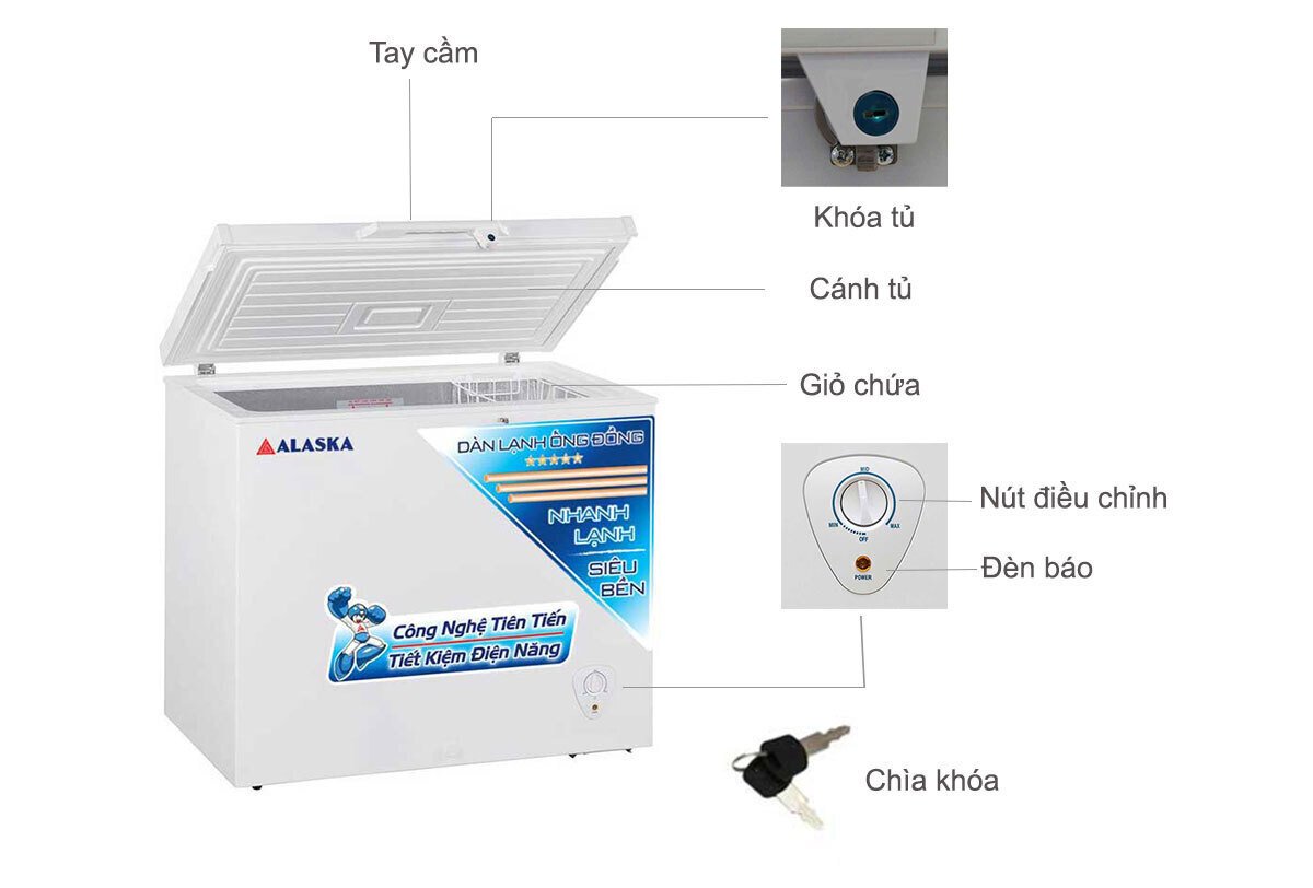 tủ đông alaska 400 lít bd-400c