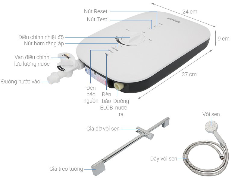 máy nước nóng ferroli divo ssp 4.5s
