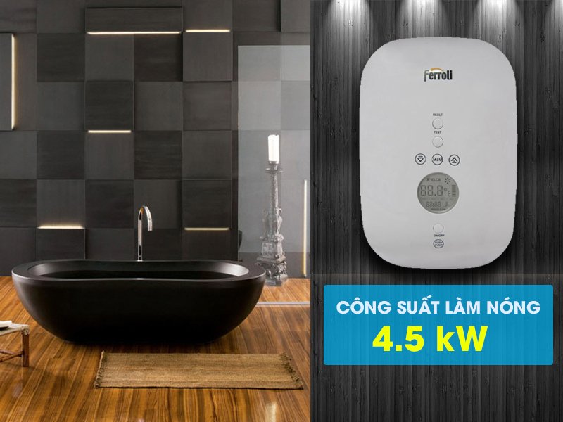 máy nước nóng ferroli divo sdp 4.5kw bạc