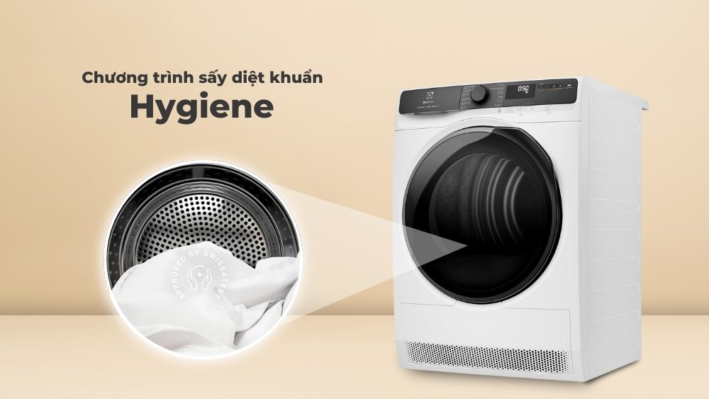 máy sấy bơm nhiệt electrolux 8 kg edh803j5wc
