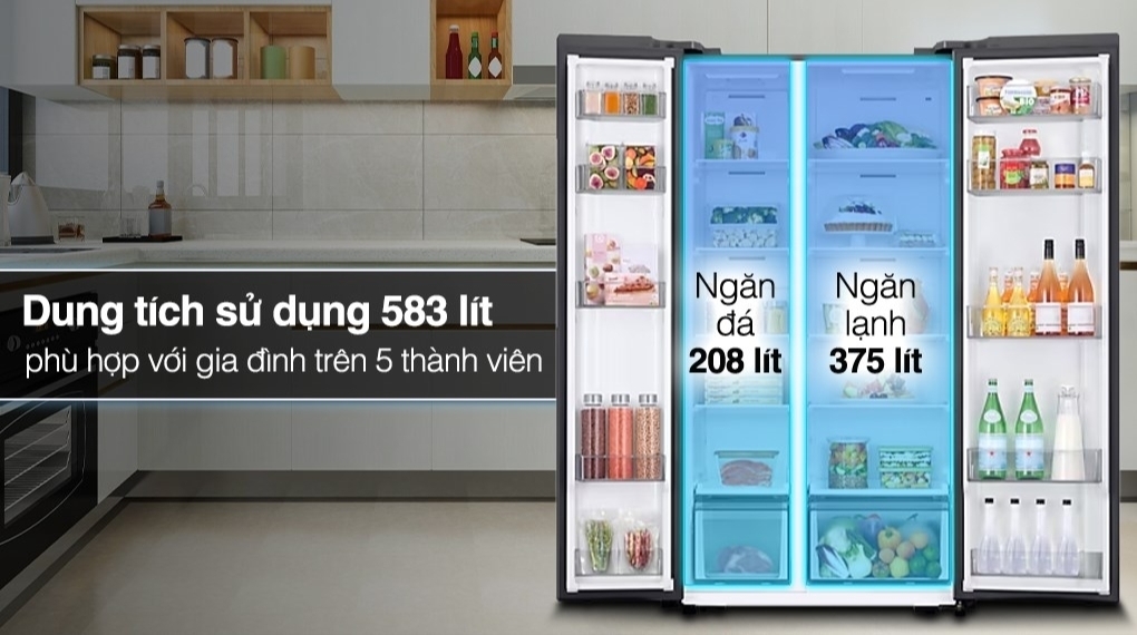tủ lạnh samsung inverter 583 lít side by side rs57dg400em9sv