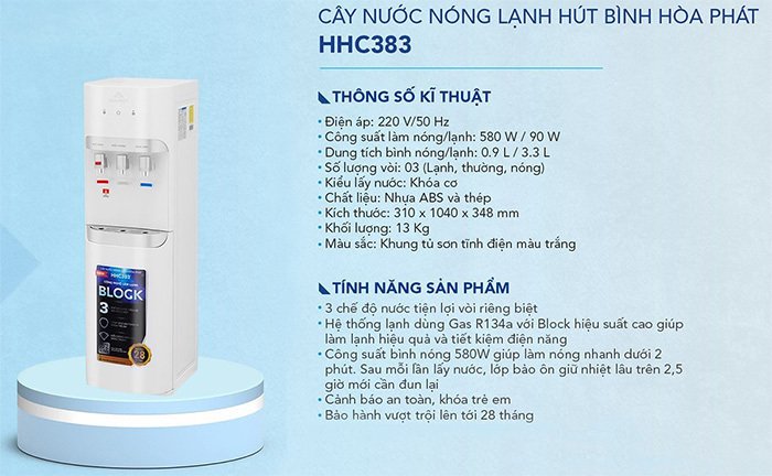 cây nước nóng lạnh hòa phát hhc383