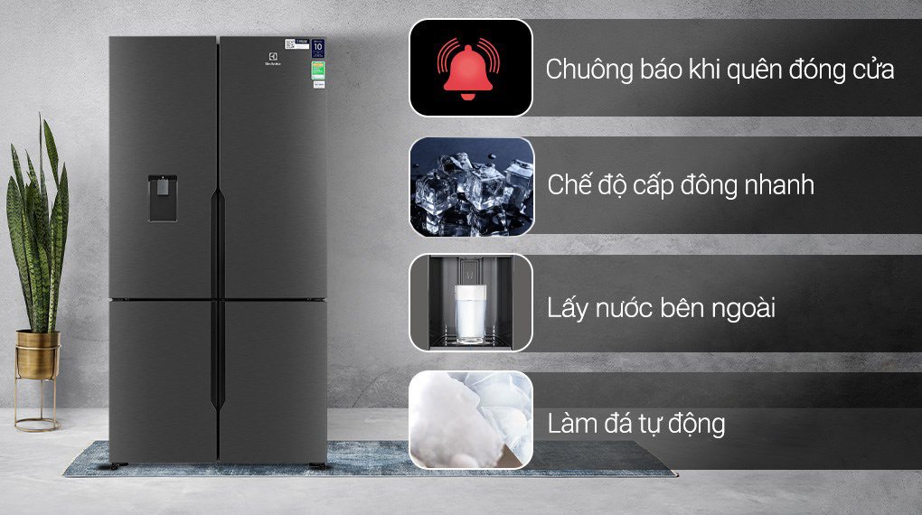 tủ lạnh electrolux inverter 562 lít multi door eqe5660a-b