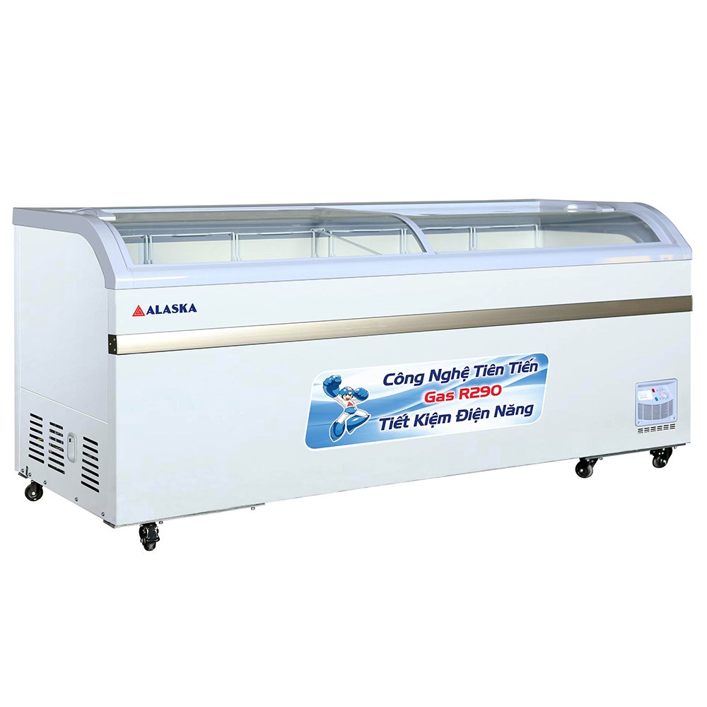 tủ đông alaska kc-550 mặt kính cong