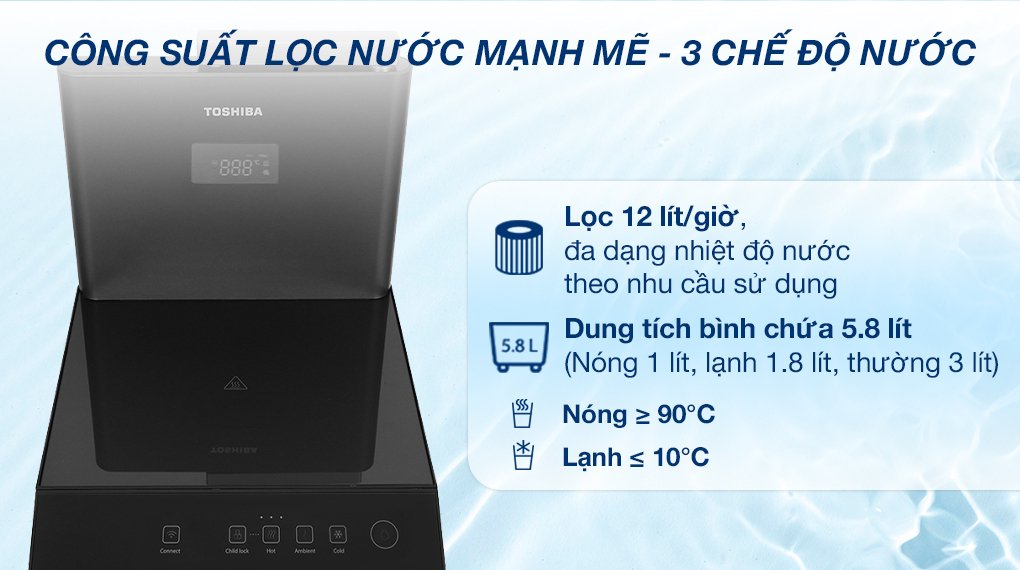máy lọc nước toshiba originpure twp-w2399svn(m) 10 lõi