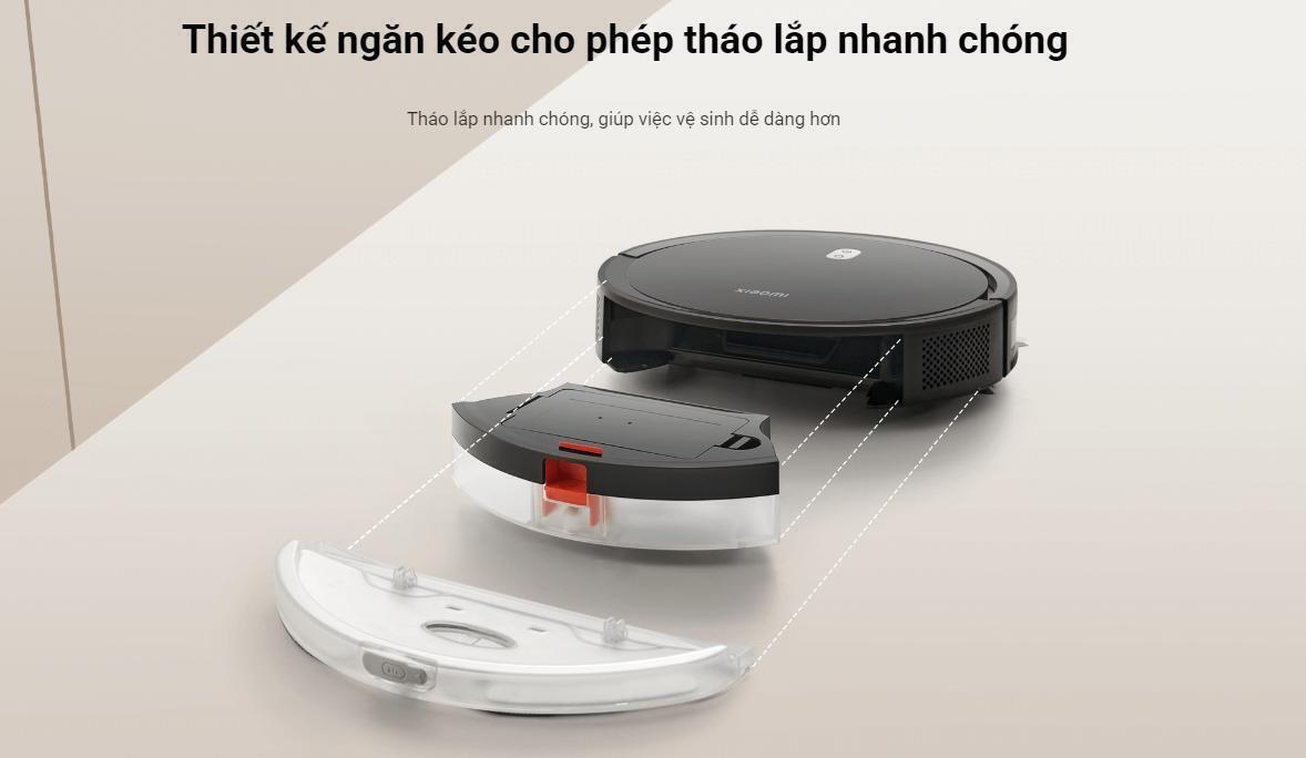 robot hút bụi lau nhà xiaomi vacuum e5 màu trắng
