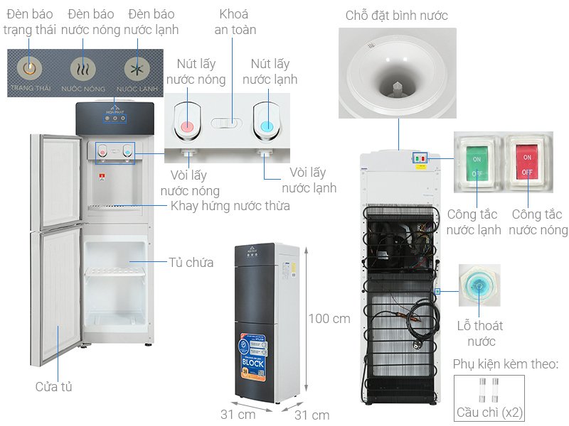 cây nước nóng lạnh hòa phát htl258 670w