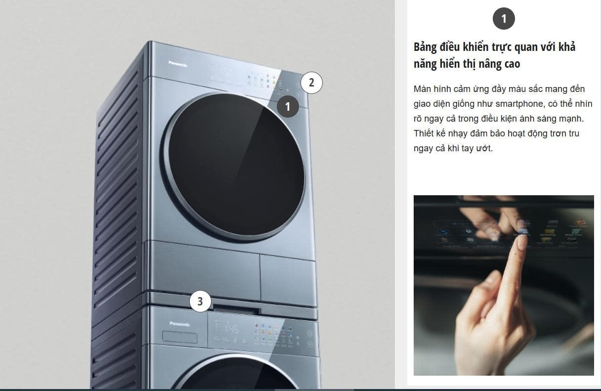 máy sấy bơm nhiệt panasonic 10.5 kg nh-xv21x1avt