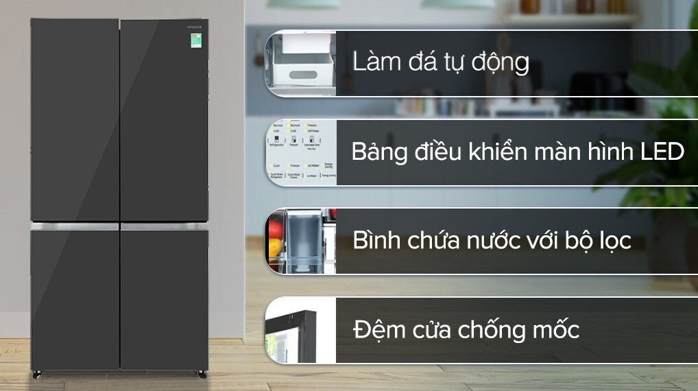 tủ lạnh hitachi inverter 569 lít multi door r-wb640pgv1 gmg