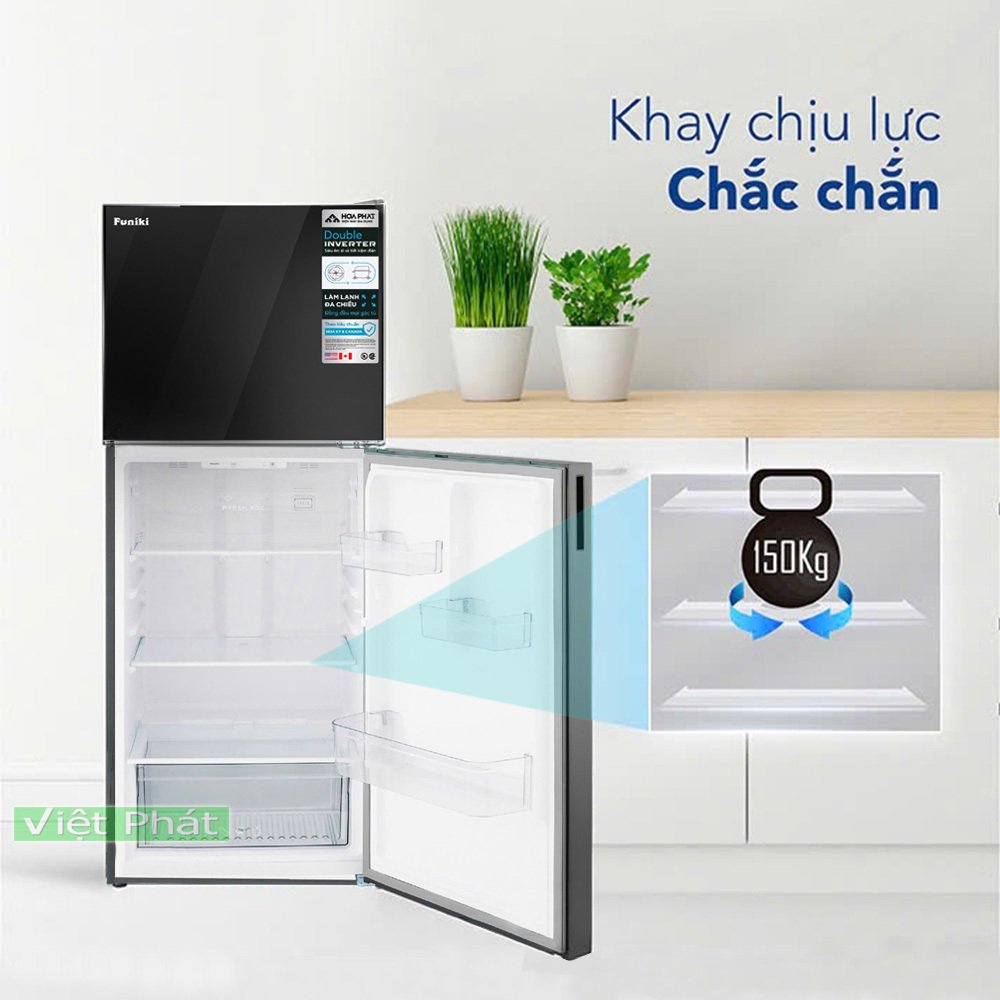 tủ lạnh cánh kính funiki inverter hr t8286gb 286 lít