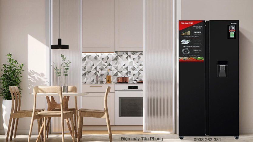 tủ lạnh sharp inverter 529 lít sj-sbx530wd-dg