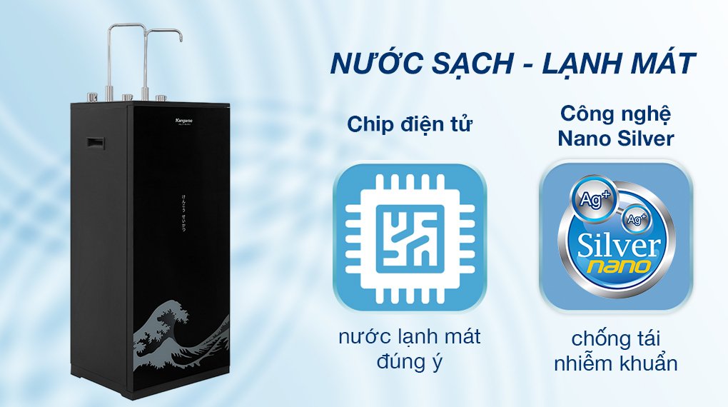 máy lọc nước ro nóng nguội lạnh hydrogen kangaroo kg10a12 10 lõi