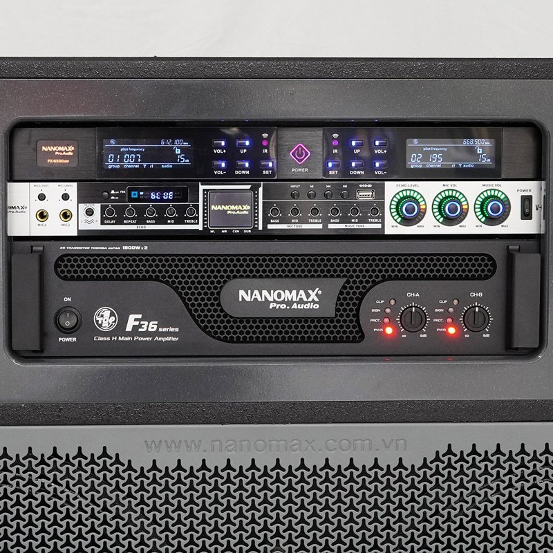 loa kéo điện nanomax pro-929 bass đôi 40cm 3600w