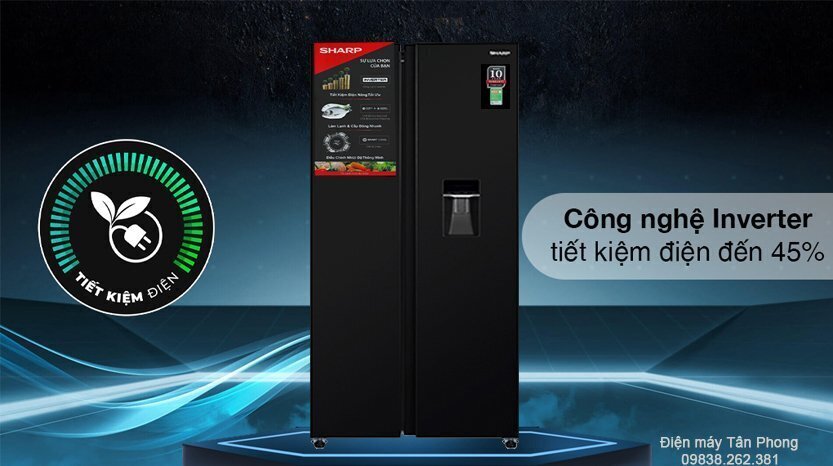 tủ lạnh sharp inverter 529 lít sj-sbx530wd-dg
