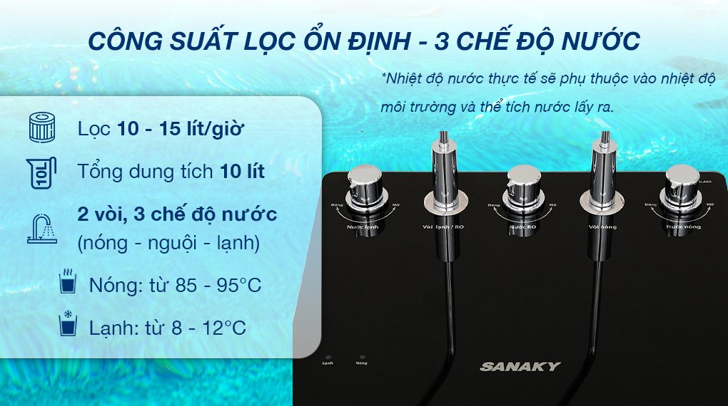 máy lọc nước ro nóng nguội lạnh sanaky inverter vh102hp3 11 lõi