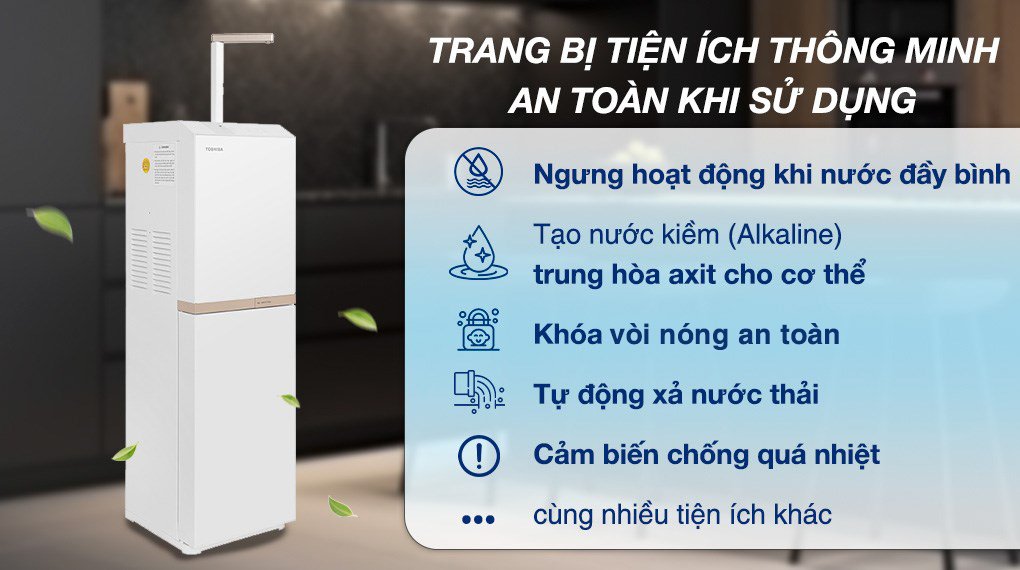 máy lọc nước ro nóng nguội toshiba twp-h2396svn(w) 10 lõi