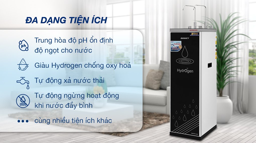 máy lọc nước ro nóng nguội lạnh sanaky inverter vh102hp3 11 lõi