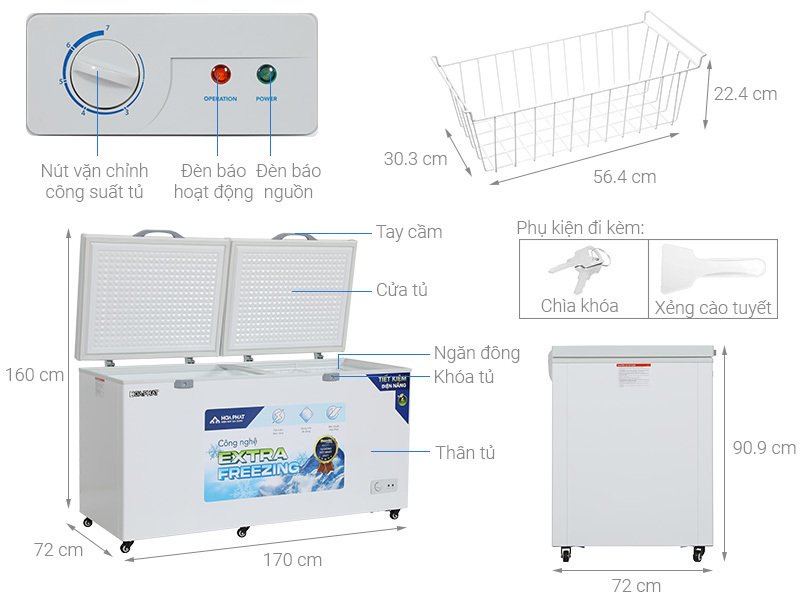 tủ đông hòa phát 544 lít hpf-ad6544