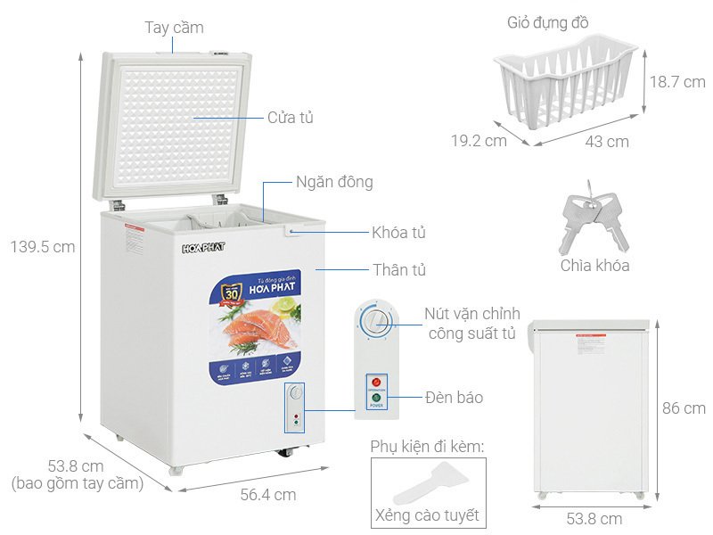 tủ đông hòa phát 107 lít hpf ad6107