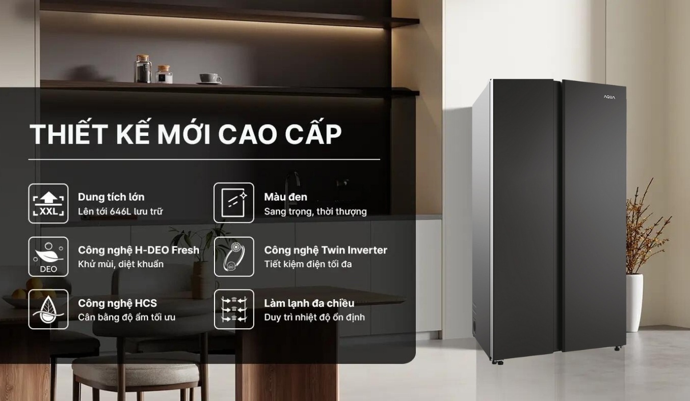 tủ lạnh aqua inverter 646 lít aqr-s682xa(bl)