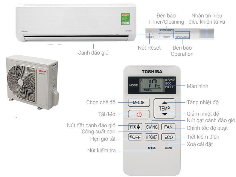 máy lạnh toshiba inverter 2.0hp ras-h18s5kcvg-v mẫu 2025