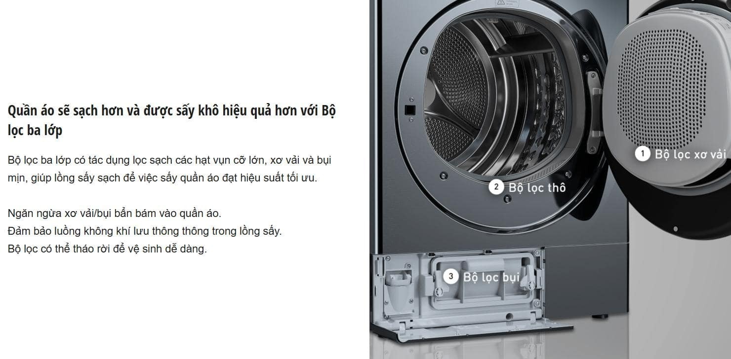 máy sấy bơm nhiệt panasonic 10.5 kg nh-xv21x1avt