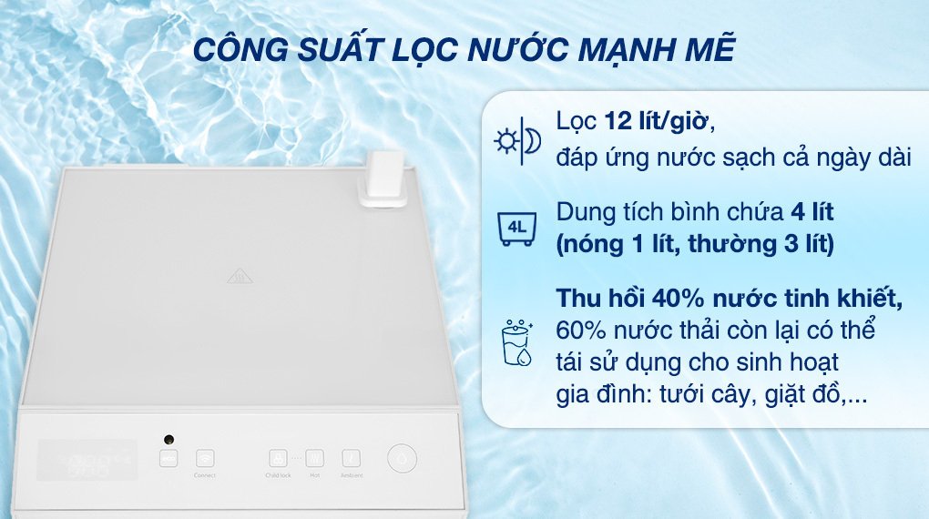 máy lọc nước ro nóng nguội toshiba twp-h2396svn(w) 10 lõi