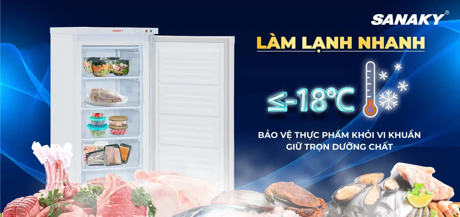 tủ đông sanaky 150 lít vh-180vd