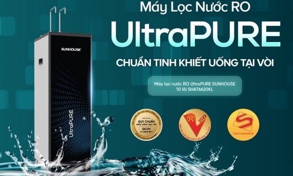 máy lọc nước nóng lạnh ro sunhouse 10 lõi sha76620kl