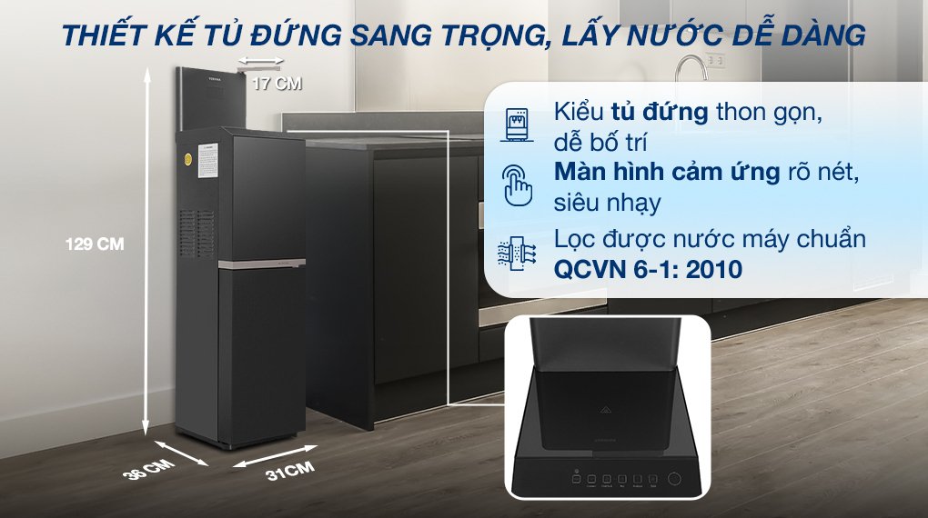 máy lọc nước ro nóng nguội lạnh toshiba twp-w2398svn(m) 10 lõi