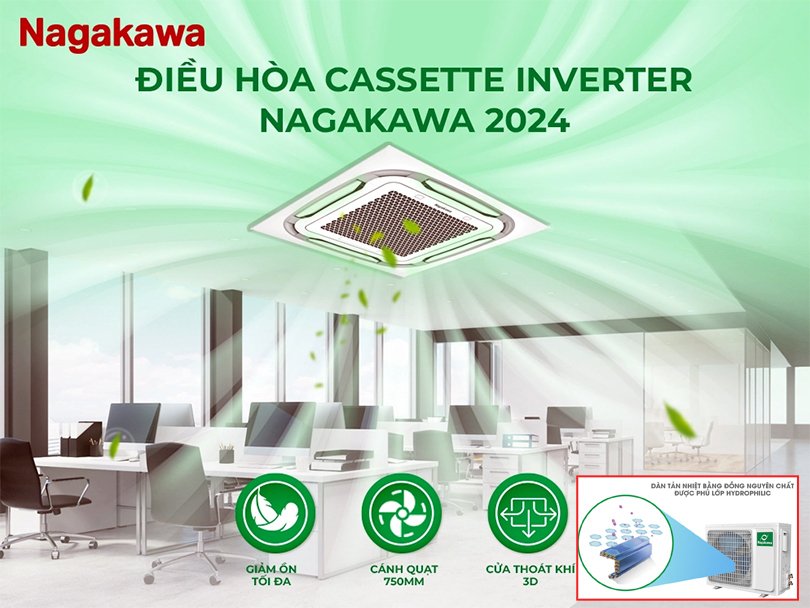 máy lạnh cassette inverter 3.0hp nagakawa nit-c28r2u35