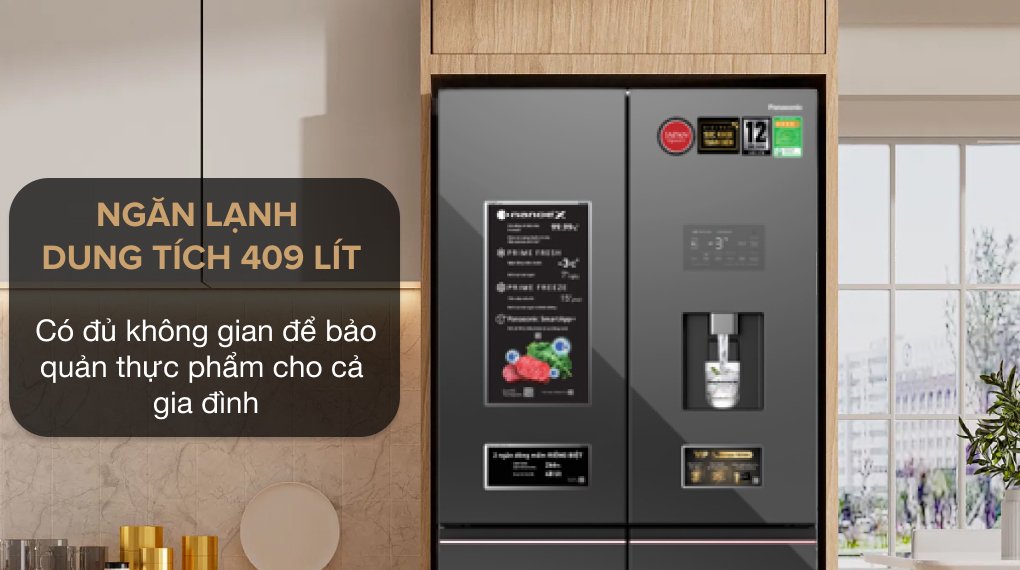 tủ lạnh panasonic inverter 621 lít prime+ edition multi door nr-xy680ymmv